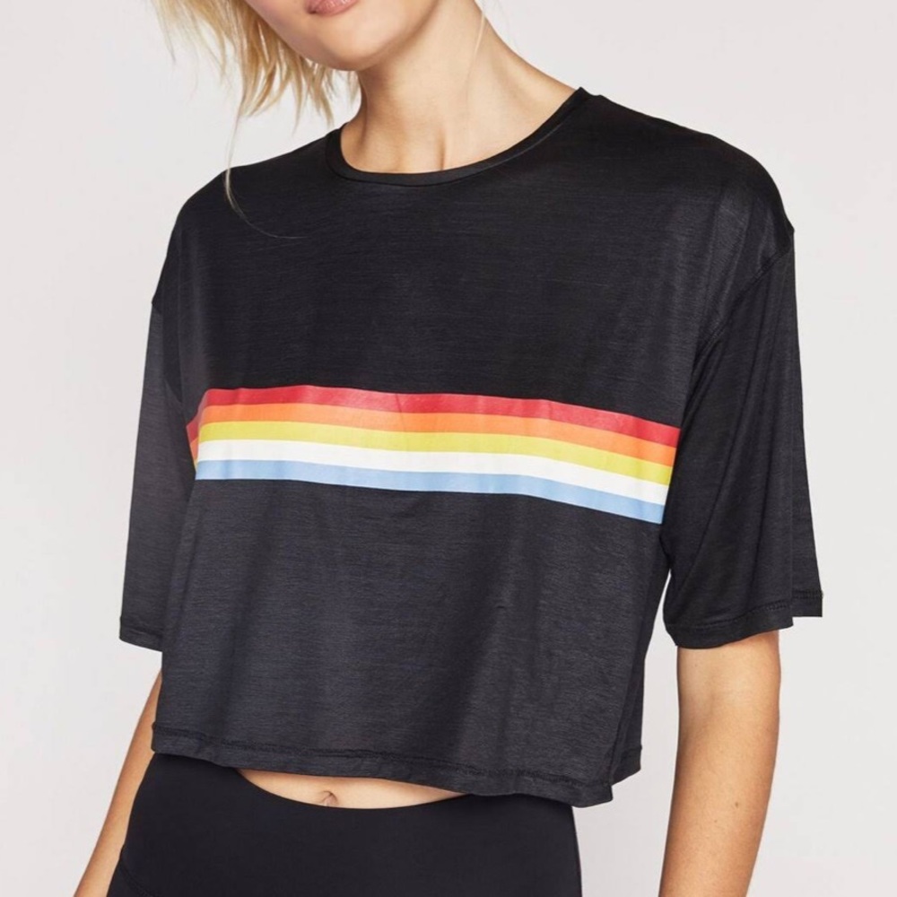 NWT Spiritual Gangster Rainbow Athletic Tee